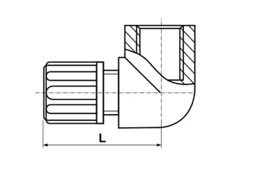 Koncovky 90° pro hadice GW BSP z materiálu PP PVDF pro průmysl