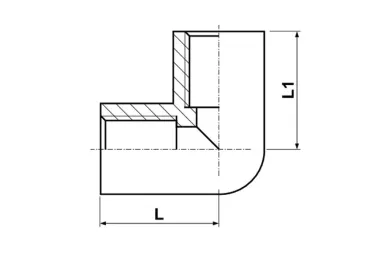 Koleno 90º BSP série 3F EM PP/PVDF 10 bar