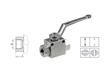 Dvoucestný hydraulický ventil s vnitřním BSP závitem, typ BKHX