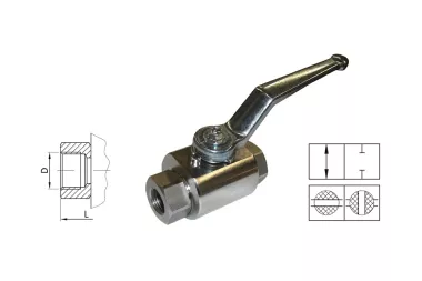 Dvoucestný hydraulický ventil s vnitřním BSP závitem, typ RKH