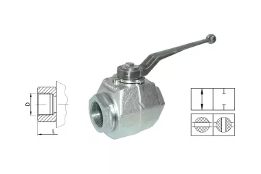 Dvoucestný hydraulický ventil s vnitřním závitem BSP, typ SKH