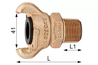 Čelisťové spojky 41 mm pozinkovaná litina NPT/BSP