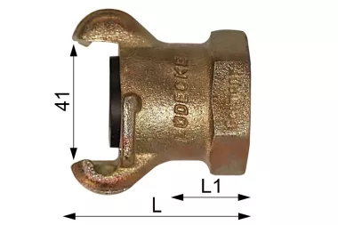 Klové spojení 41 mm NPT/BSP z litiny s těsněním NBR