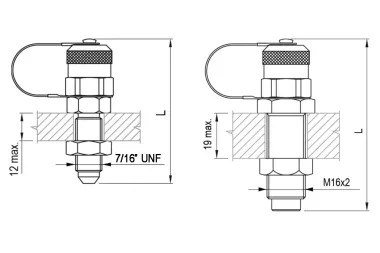 Přepážkové M16x2 PVC ocel 630 bar -30°C až +100°C