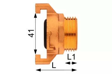 Mosazné BSP čelisťové spojky 41 mm NF E 29-573