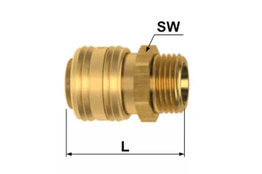 Jednostranné rychlospojky na vzduch z mosazi
