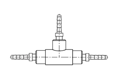 Mosazné t-kusy pro hadice klimatizace DN2 DN4