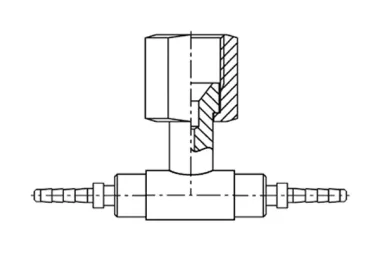 Adaptér - T-kus &quot;T&quot;, mosaz, typ FR106